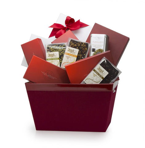 Gift basket with assorted chocolates
