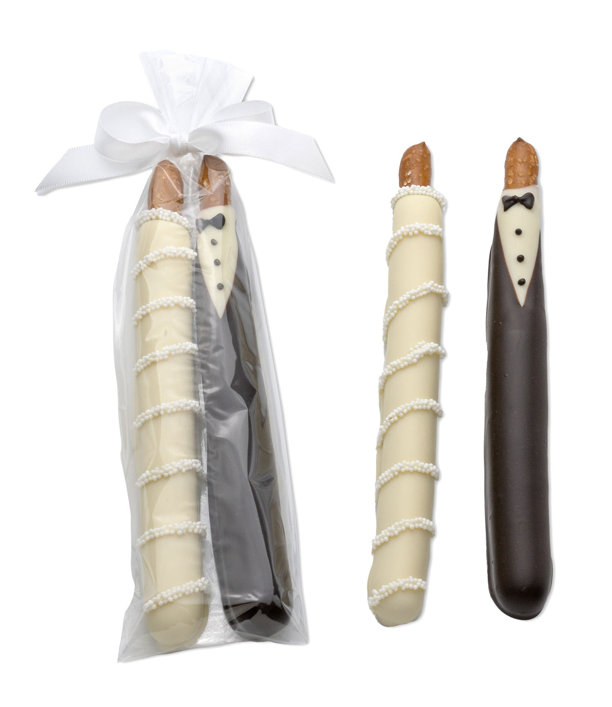 Bride and Groom Pretzel Rods