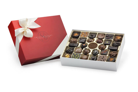 Box of Dreams - 60-piece assorted gourmet chocolates in a box with a hand-tied bow