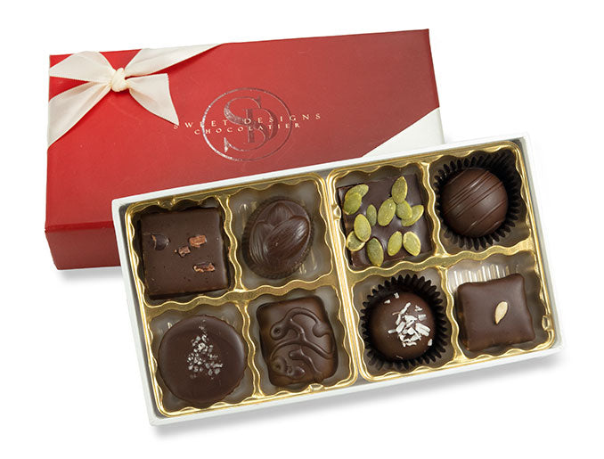 Eight piece gift box of vegan chocolates