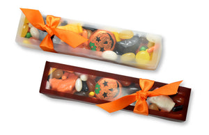 Box of chocolate and chewy Halloween treats