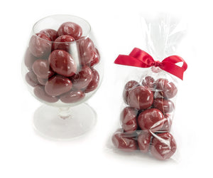 Red chocolate-covered dried cherries