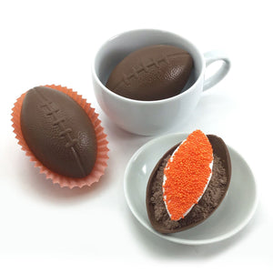 Football shaped hot chocolate bomb