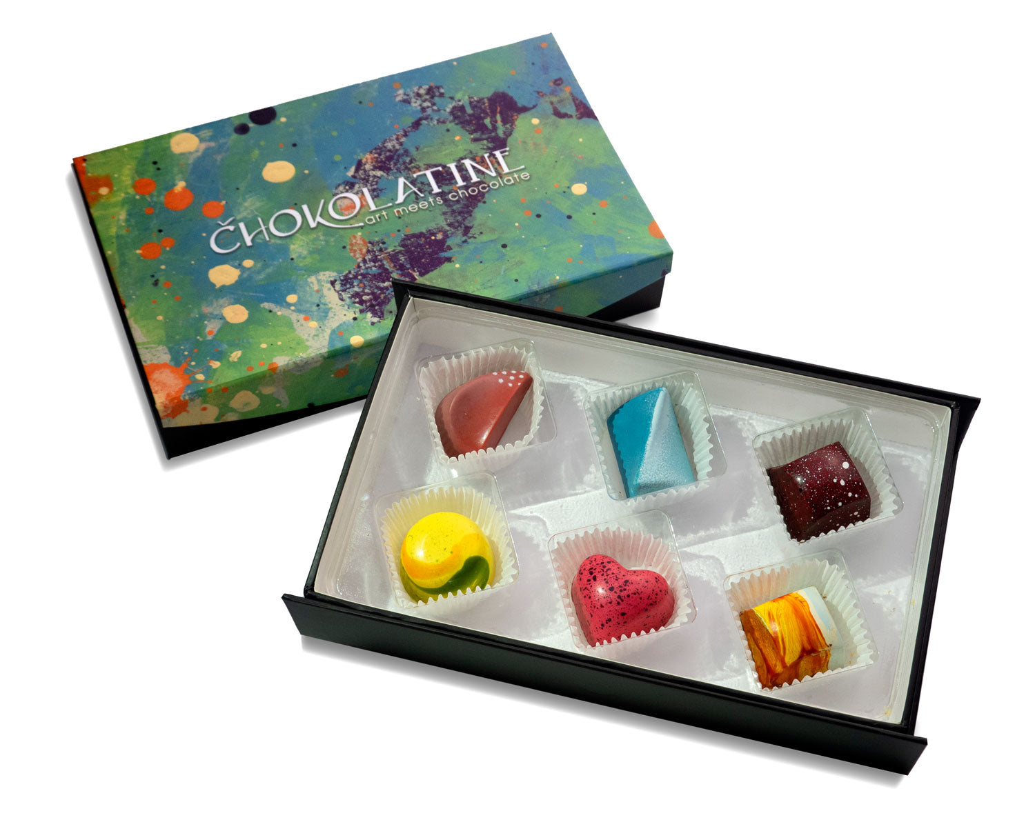 Chokolatine - Hand painted, gourmet chocolates in a 6-piece gift box
