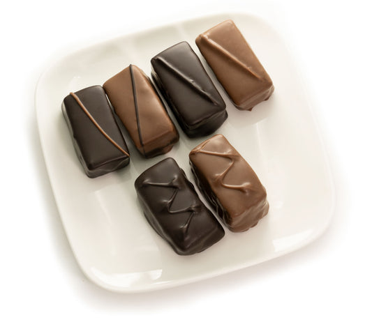 Chocolate-covered marshmallow, caramel marshmallow and walnut fluff