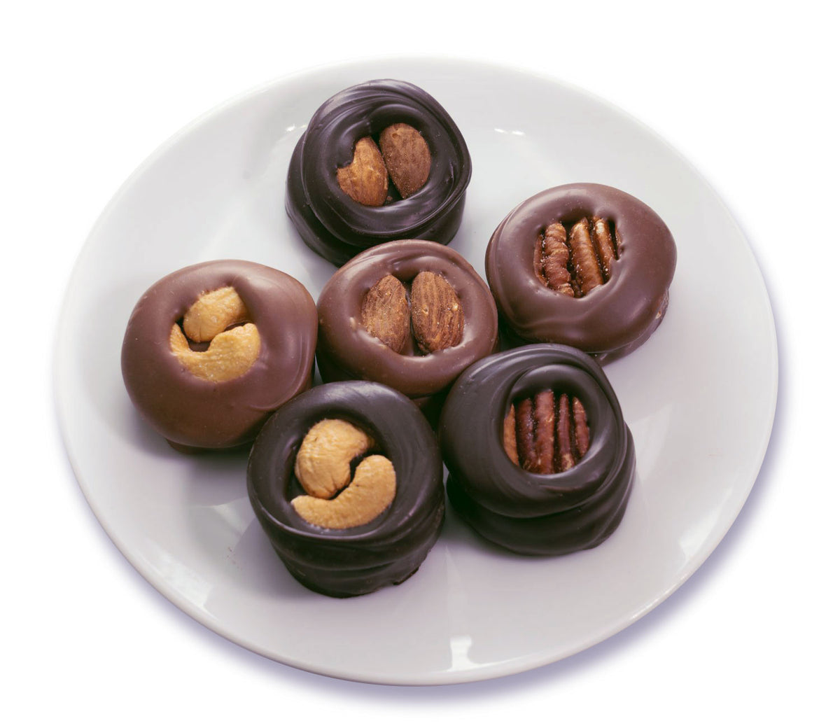 Pecan, almond and cashew caramel nut patties