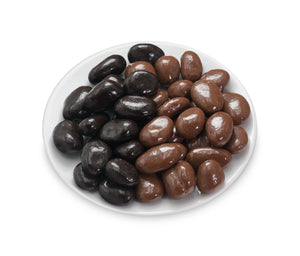 Milk and dark chocolate-covered raisins