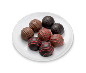 Raspberry and Classic Chocolate Truffles in milk and dark chocolate