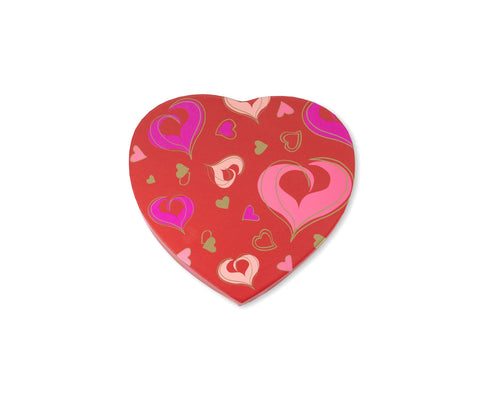 Valentine box with colorful asymmetric hearts