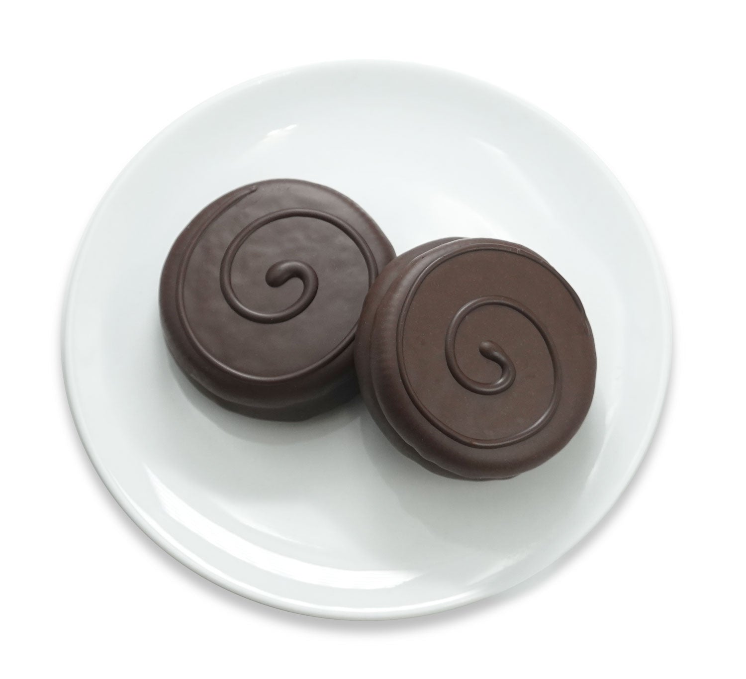 Newmann O's cookies covered in vegan  70% dark chocolate