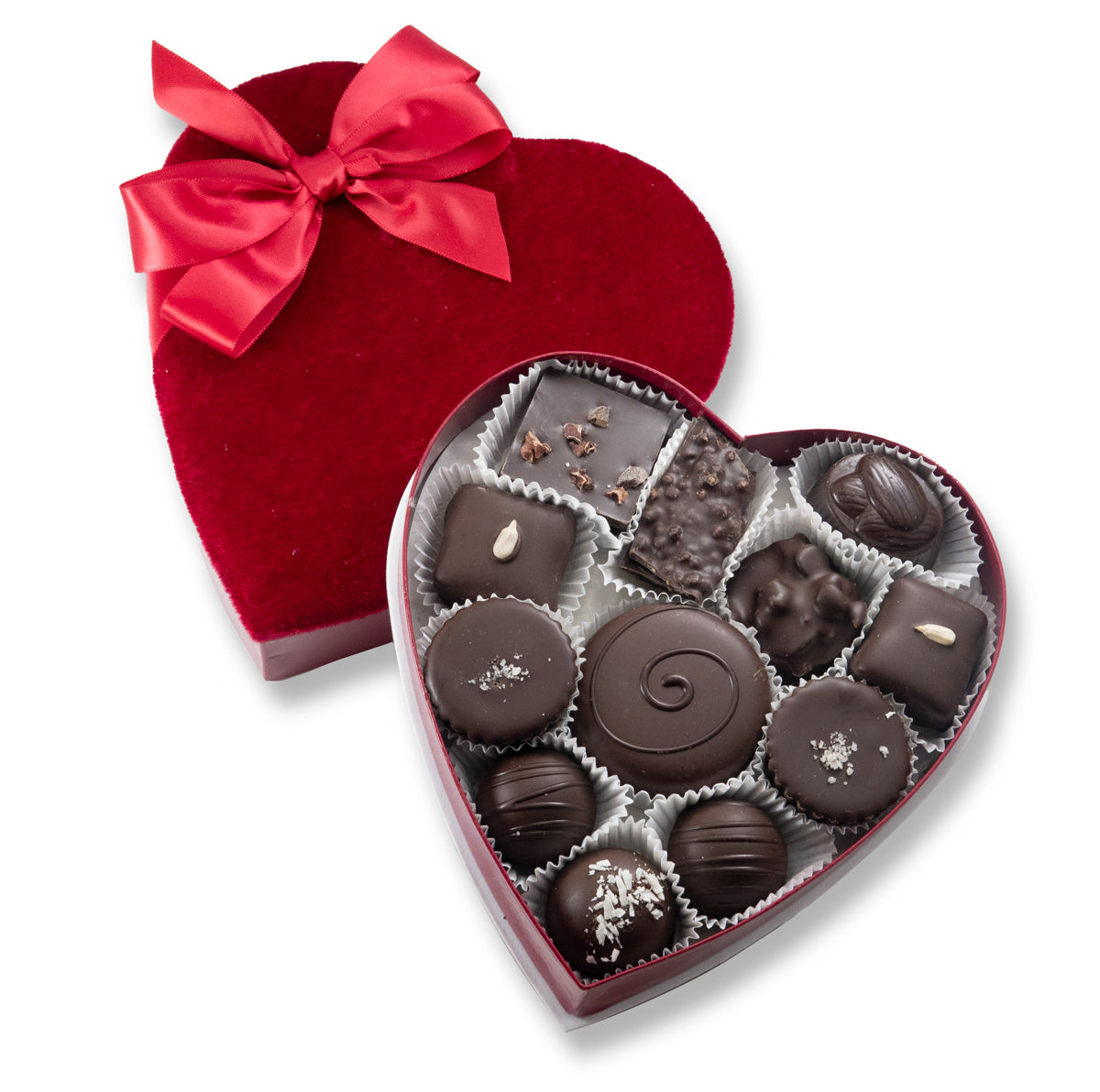 Vegan chocolates in an 8 oz. Valentine heart box